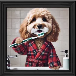 Gentleman Cockapoo Brushing Teeth I Picture