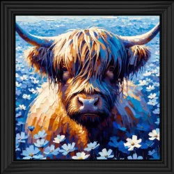 Colour Wild Bull in Blue Fields