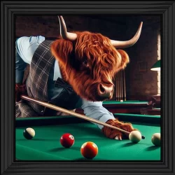 Highland Cow Playing Pool Picture 2