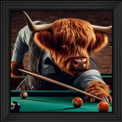 Highland Cow Playing Pool Picture 3