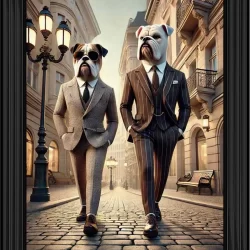 Smartly Dressed Boxer Dogs Picture