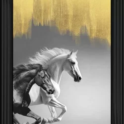 Wild Stallions Galloping from the Left Picture